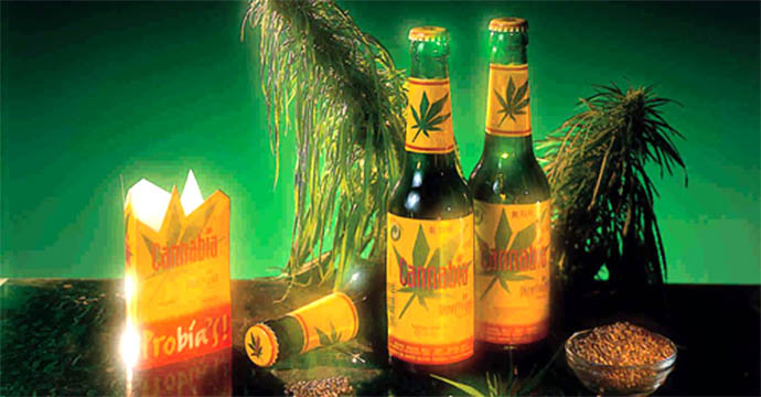 Cannabía Cannabis Beer This fermented hemp beverage w