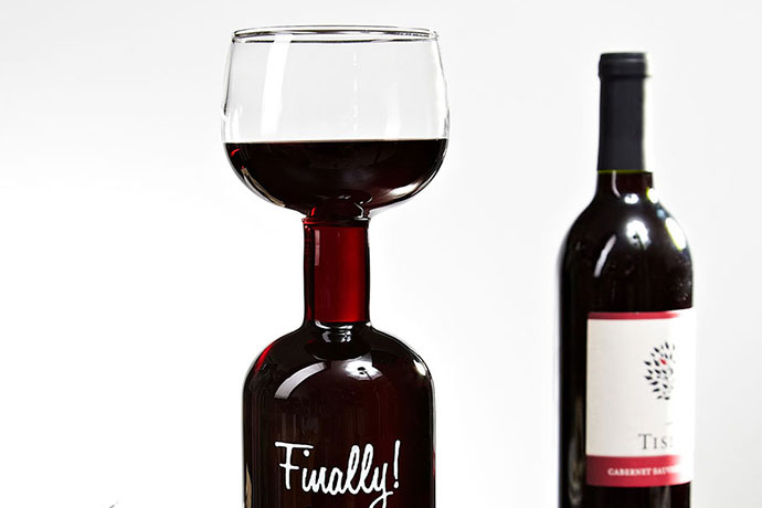 2. Wine Bottle Glass, $19.95 It’s a bit unwieldy, but 