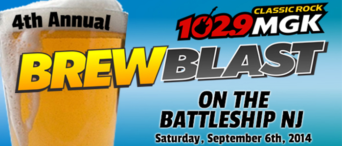 The 4th Annual WMGK 102.9 Brew Blast Returns to the Battleship New Jersey, Sept 6